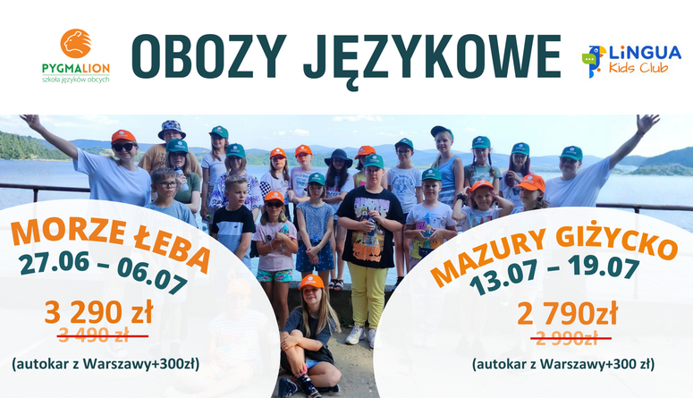 Obozy językowe nad morzem i na Mazurach!